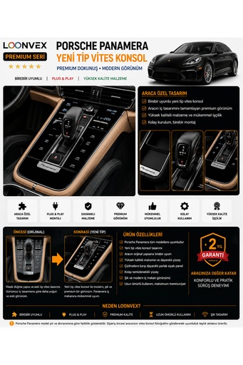 LOONVEX Premium Porsche Panamera Yeni Tip Vites Konsol – Araca Özel