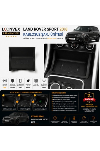 LOONVEX Premium Range Rover Sport 2018 Kablosuz Şarj Ünitesi – Araca Özel