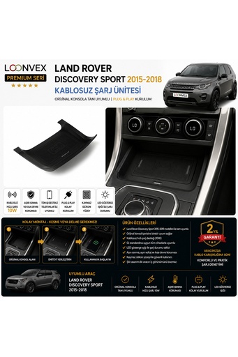 LOONVEX Premium Land Rover Discovery Sport 2015-2018 Kablosuz Şarj Ünitesi – Araca Özel