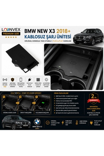 LOONVEX Premium BMW X3 G01 2018+ Kablosuz Şarj Ünitesi – Araca Özel