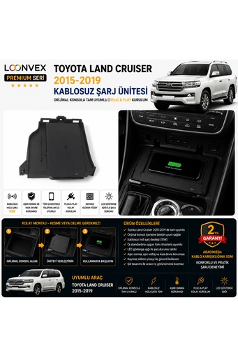LOONVEX Premium Toyota Land Cruiser 2015-2019 Kablosuz Şarj Ünitesi – Araca Özel
