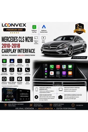 LOONVEX Premium Mercedes CLS W218 2010-2018 CarPlay Interface – Kablosuz CarPlay & Android Auto
