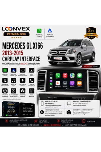 LOONVEX Premium Mercedes GLC W253 2017-2019 CarPlay Interface – Kablosuz CarPlay & Android Auto