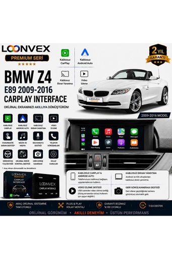 LOONVEX Premium BMW Z4 E89 2009-2016 CarPlay Interface – Kablosuz CarPlay & Android Auto