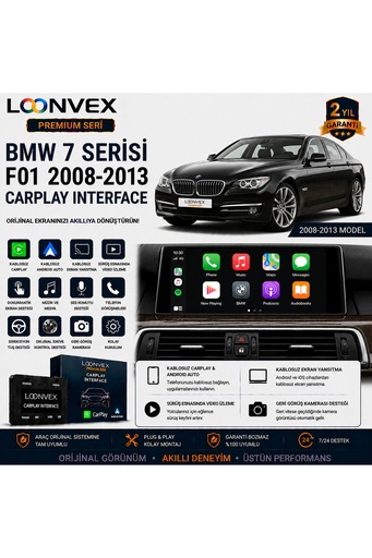 LOONVEX Premium BMW 7 Serisi F01 2008-2013 CarPlay Interface – Kablosuz CarPlay & Android Auto