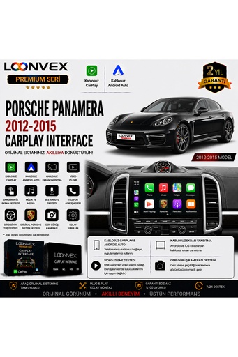 LOONVEX Premium Porsche Panamera 2012-2015 CarPlay Interface – Kablosuz CarPlay & Android Auto