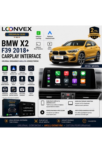 LOONVEX Premium BMW X2 F39 2018+ CarPlay Interface – Kablosuz CarPlay & Android Auto
