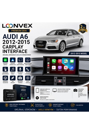 LOONVEX Premium Audi A6 2012-2015 CarPlay Interface – Kablosuz CarPlay & Android Auto