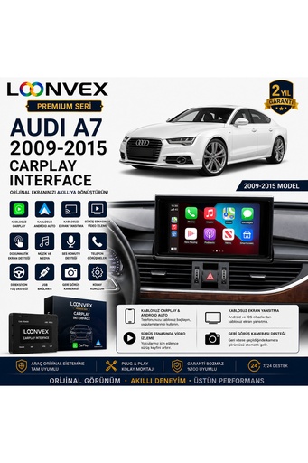 LOONVEX Premium Audi A7 2009-2015 CarPlay Interface – Kablosuz CarPlay & Android Auto