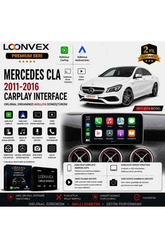 LOONVEX Premium Mercedes CLA 2011-2016 CarPlay Interface – Kablosuz CarPlay & Android Auto