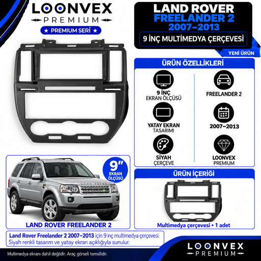 LOONVEX Premium JEEP LANDROVER FREELANDER 2 9''İNÇ 2007 /2013 Multimedya Çerçevesi