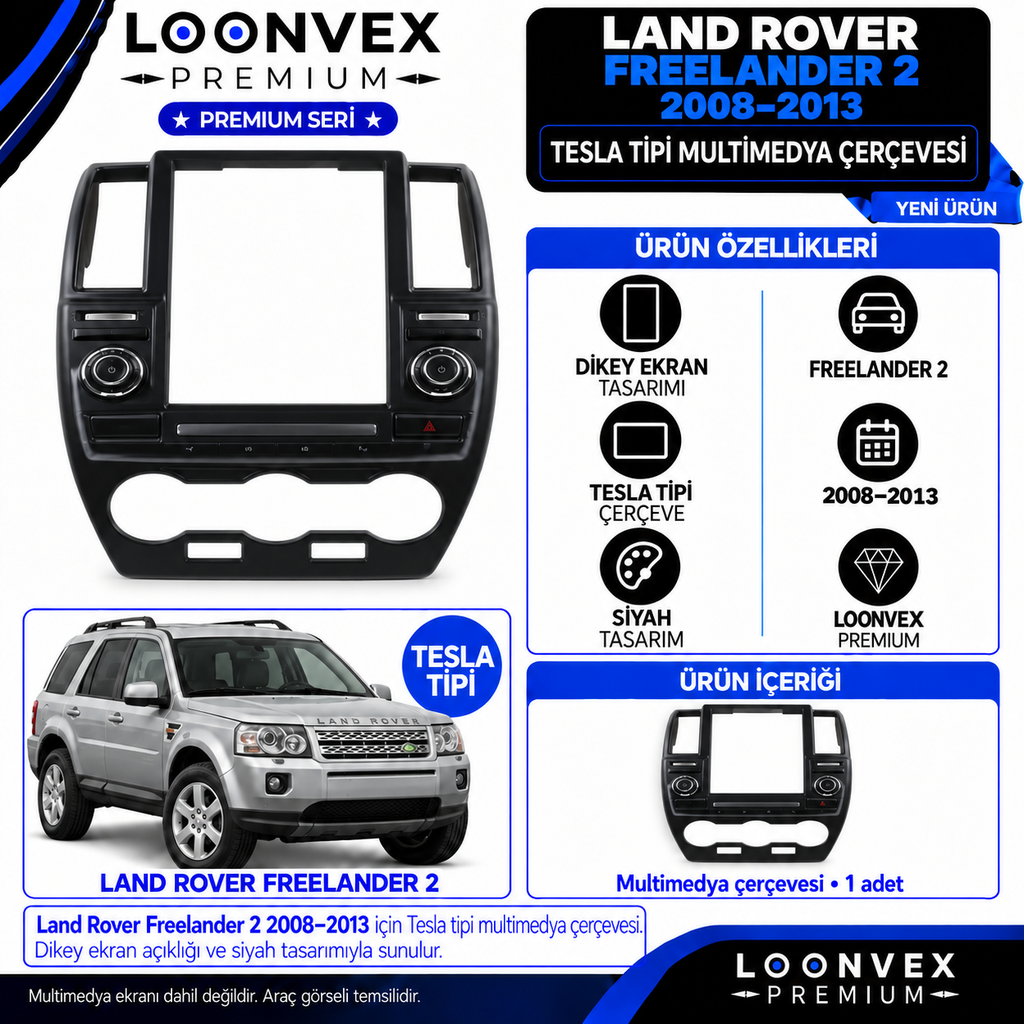 LOONVEX Premium JEEP LANDROVER FREELANDER 2 TESLA 2008-2013 Multimedya Çerçevesi