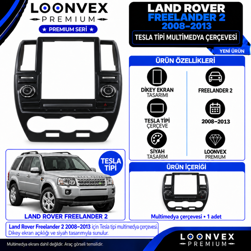 LOONVEX Premium JEEP LANDROVER FREELANDER 2 TESLA 2008-2013 Multimedya Çerçevesi