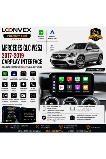 LOONVEX Premium Mercedes GLC W253 2017-2019 CarPlay Interface – Kablosuz CarPlay & Android Auto