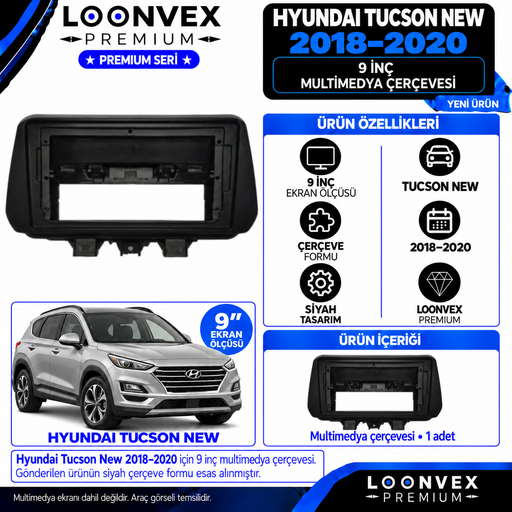 LOONVEX Premium Hyundai Tucson 2018-2020 Multimedya Çerçevesi