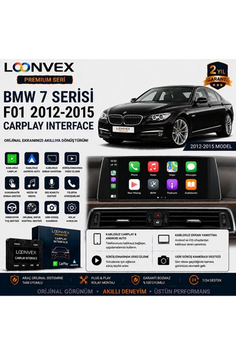 LOONVEX Premium BMW 7 Serisi F01 2012-2015 CarPlay Interface – Kablosuz CarPlay & Android Auto