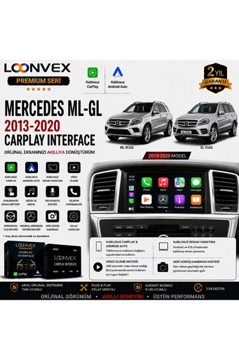 LOONVEX Premium Mercedes ML-GL 2013-2020 CarPlay Interface – Kablosuz CarPlay & Android Auto