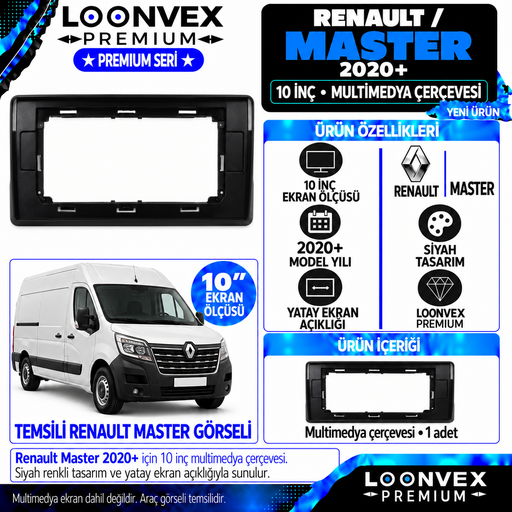LOONVEX Premium RENAULT MASTER 2020+ 10 İNCH Multimedya Çerçevesi