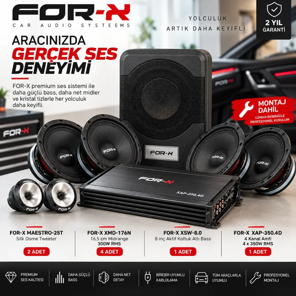 FOR-X Premium Ses Sistemi Seti – Montaj Dahil