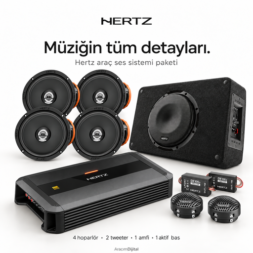 Hertz Araç Ses Sistemi Paketi — Montaj Dahil