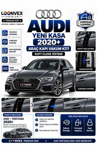 LOONVEX Audi 2020 ve Sonrası Kapı Vakum Kiti – Soft Close