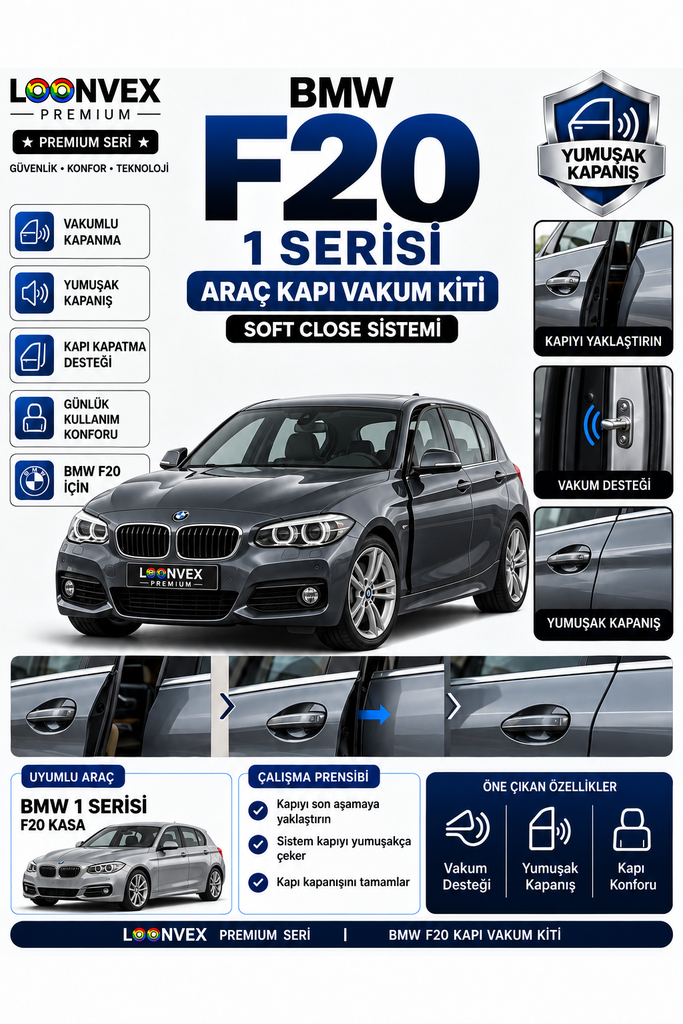 LOONVEX BMW 1 Serisi F20 Araç Kapı Vakum Kiti – Soft Close