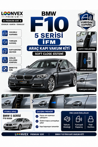 LOONVEX BMW 5 Serisi F10 İFM Araç Kapı Vakum Kiti – Soft Close