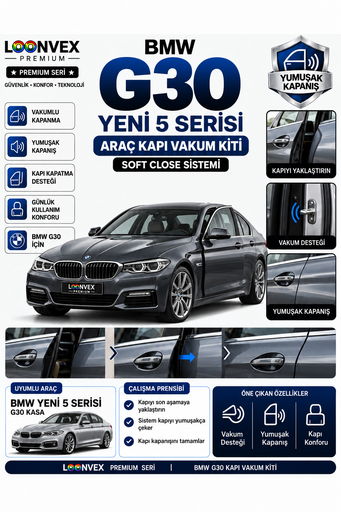 LOONVEX BMW Yeni 5 Serisi G30 Araç Kapı Vakum Kiti – Soft Close