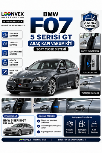 LOONVEX BMW 5 Serisi GT F07 Araç Kapı Vakum Kiti – Soft Close