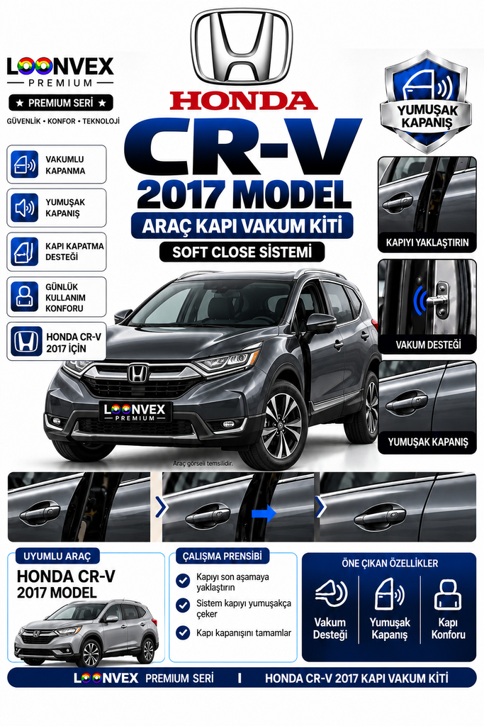 LOONVEX Honda CR-V 2017 Model Araç Kapı Vakum Kiti – Soft Close