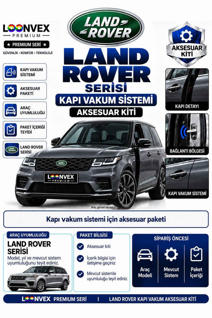 LOONVEX Land Rover Serisi Kapı Vakum Sistemi Aksesuar Kiti