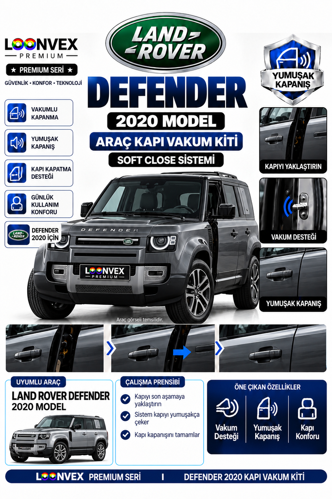 LOONVEX Land Rover Defender 2020 Araç Kapı Vakum Kiti – Soft Close