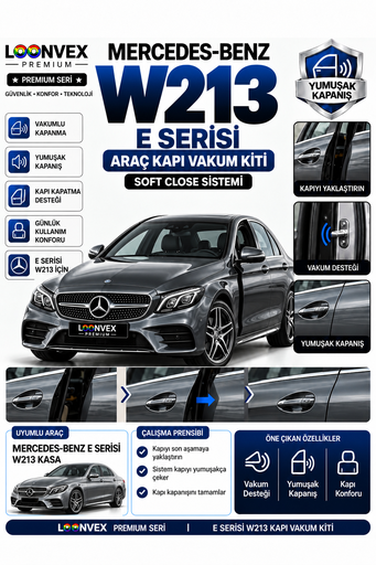 LOONVEX Mercedes-Benz E Serisi W213 Araç Kapı Vakum Kiti – Soft Close