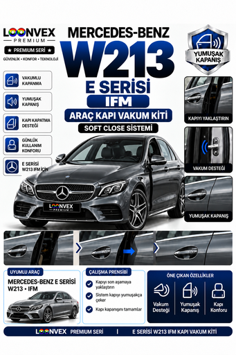 LOONVEX Mercedes-Benz E Serisi W213 IFM Araç Kapı Vakum Kiti – Soft Close