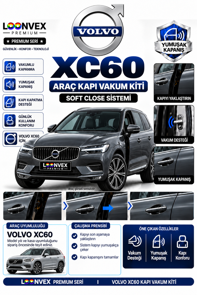 LOONVEX Volvo XC60 Araç Kapı Vakum Kiti – Soft Close