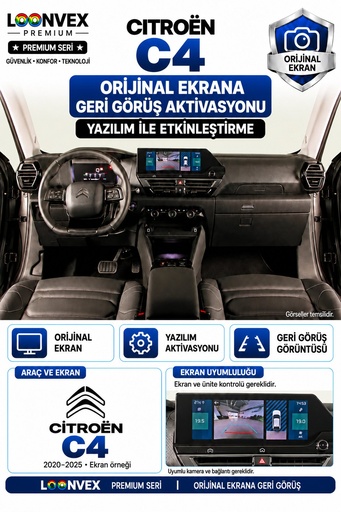 LOONVEX Citroën C4 Orijinal Ekrana Geri Görüş Aktivasyonu