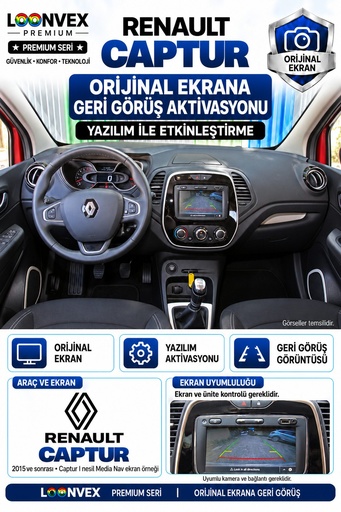 LOONVEX Renault Captur Orijinal Ekrana Geri Görüş Aktivasyonu