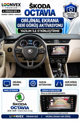 LOONVEX Škoda Octavia Orijinal Ekrana Geri Görüş Aktivasyonu