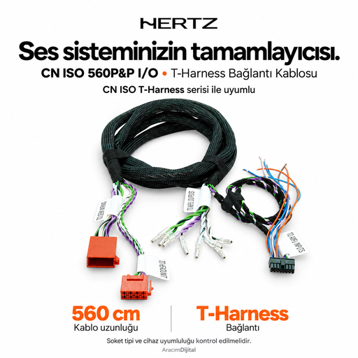 Hertz CN ISO 560P&P I/O T-Harness Bağlantı Kablosu