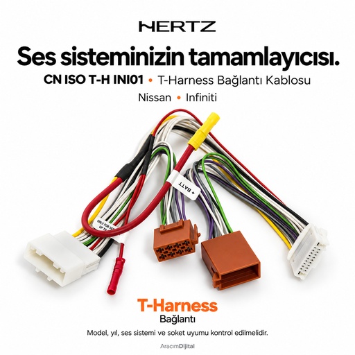 Hertz CN ISO T-H INI01 T-Harness Bağlantı Kablosu