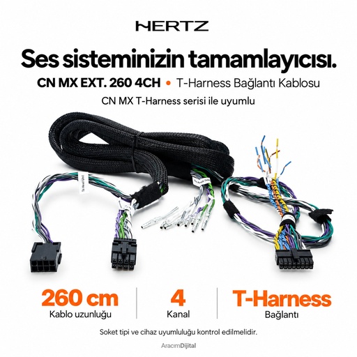 Hertz CN MX EXT. 260 4CH T-Harness Bağlantı Kablosu