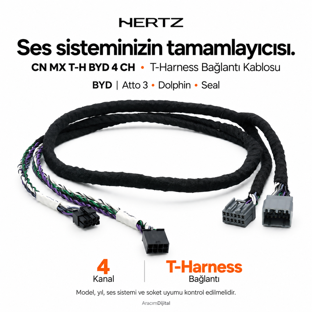 Hertz CN MX T-H BYD 4 CH T-Harness Bağlantı Kablosu