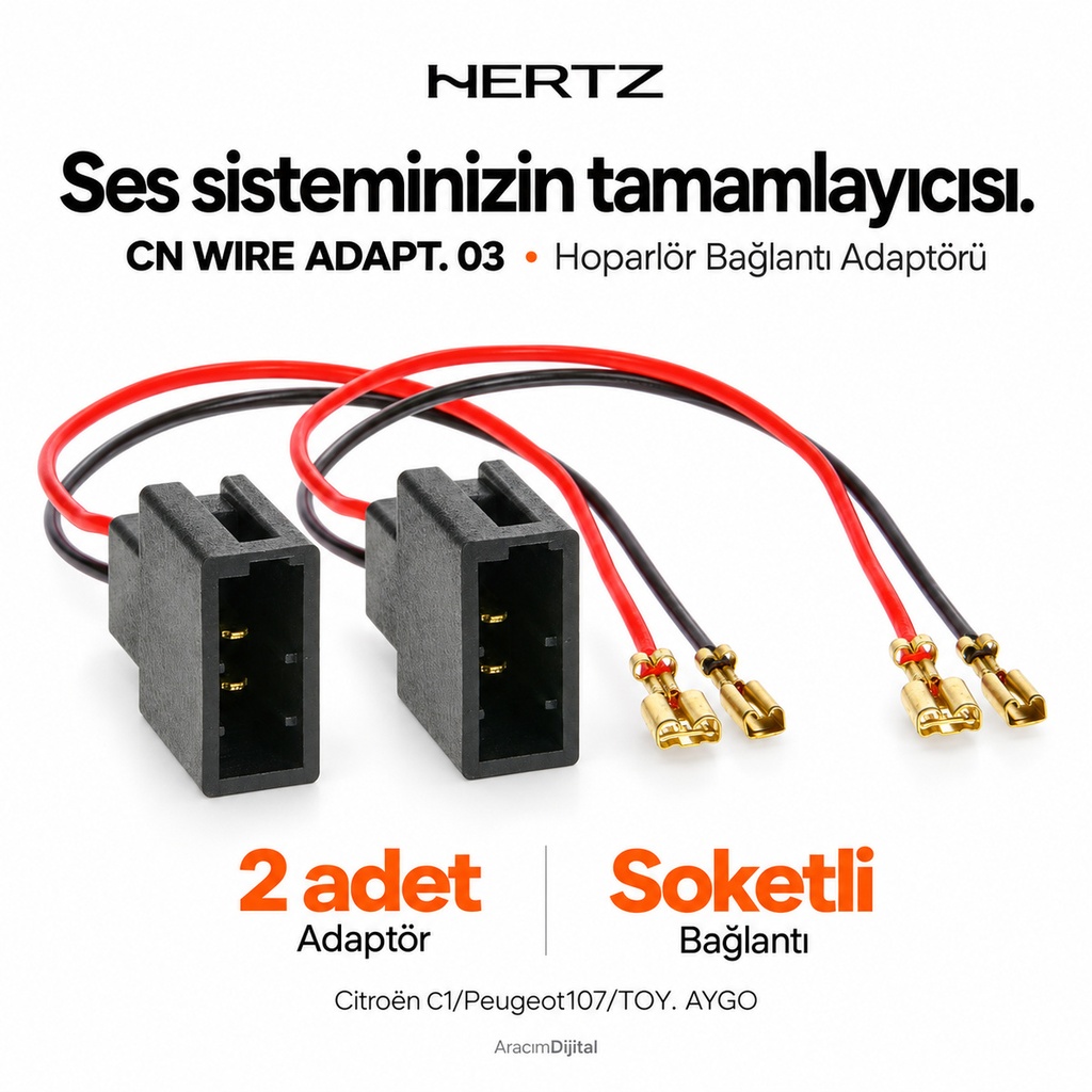 Hertz CN WIRE ADAPT. 03 – CITR.C1/PEUG.107/TOY. AYGO 2PC Hoparlör Bağlantı Adaptörü