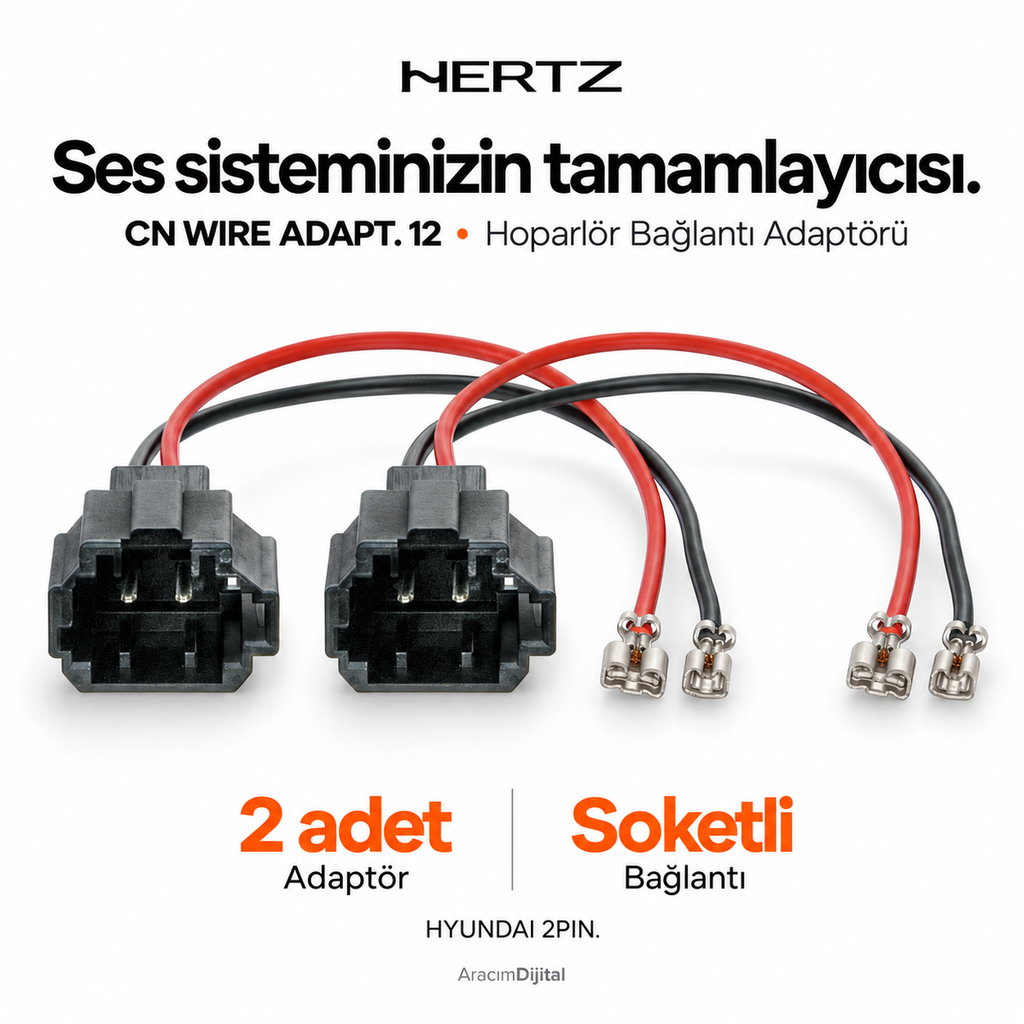 Hertz CN WIRE ADAPT. 12 – HYUNDAI 2PIN. 2PCS Hoparlör Bağlantı Adaptörü