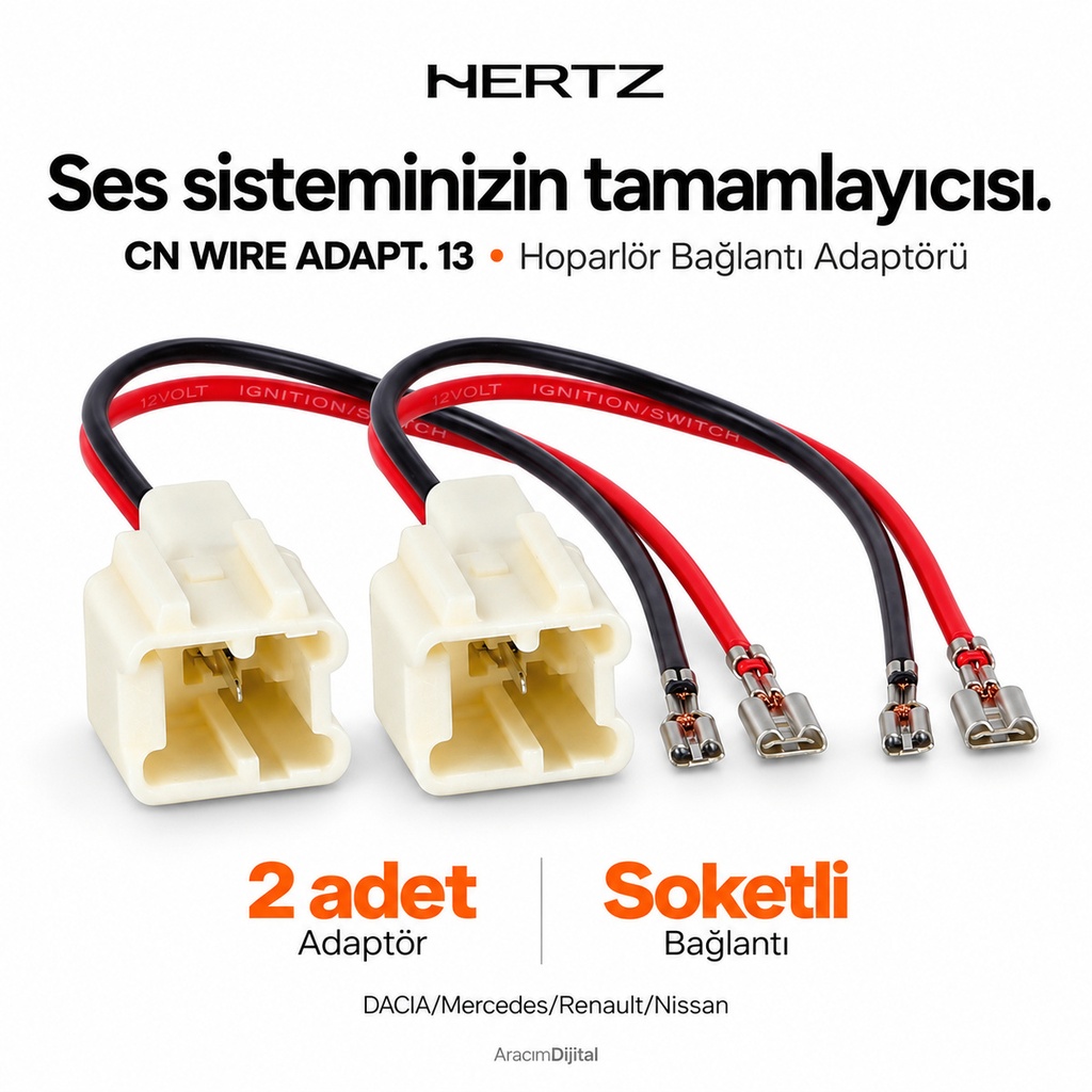 Hertz CN WIRE ADAPT. 13 – DACIA/MERC./REN./NISS. 2PCS. Hoparlör Bağlantı Adaptörü