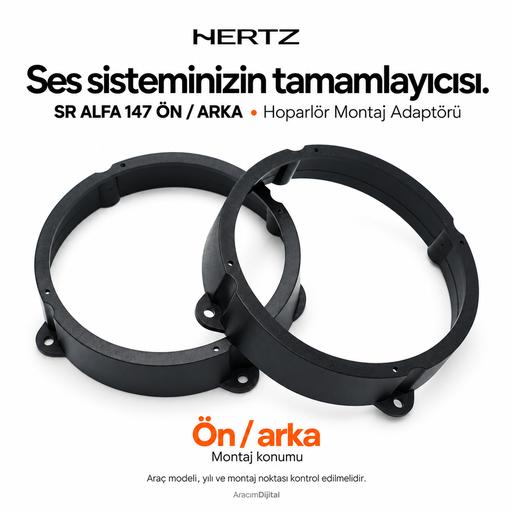 Hertz SR ALFA 147 FRONT+REAR Hoparlör Montaj Adaptörü