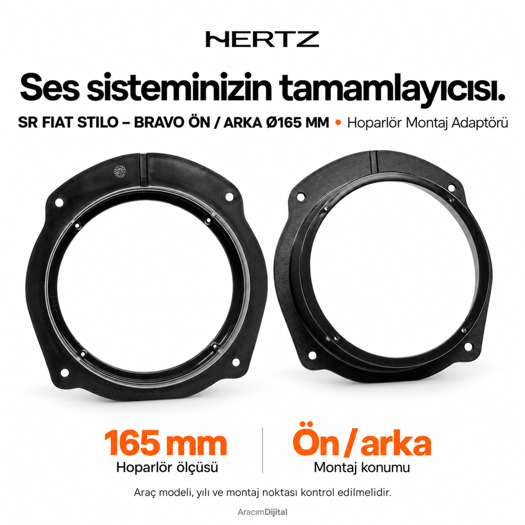 Hertz SR FIAT STILO – BRAVO F+R Ø165 MM Hoparlör Montaj Adaptörü