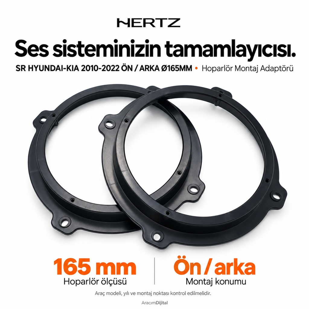 Hertz SR HYUNDAI-KIA 2010-2022 F+R Ø165MM Hoparlör Montaj Adaptörü