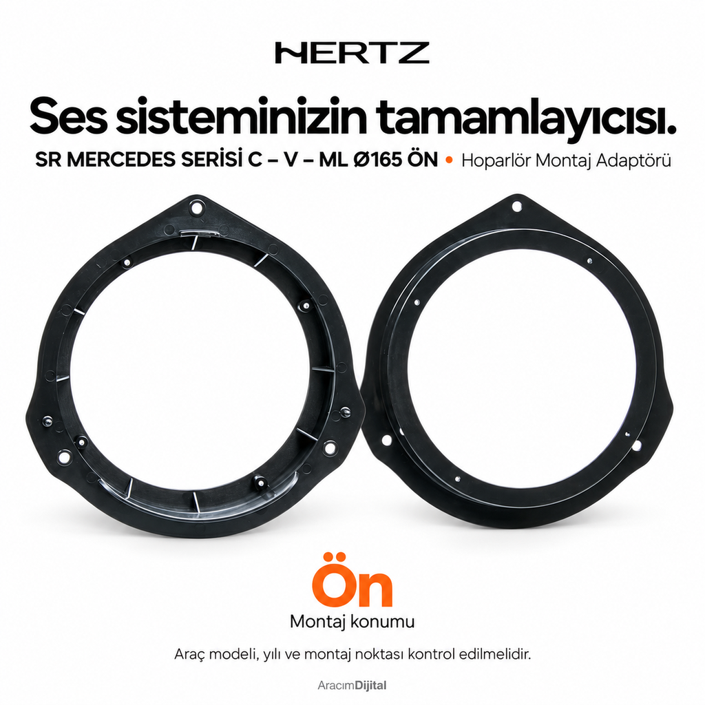 Hertz SR MERCEDES CLASSE C – V – ML Ø165 FRONT Hoparlör Montaj Adaptörü