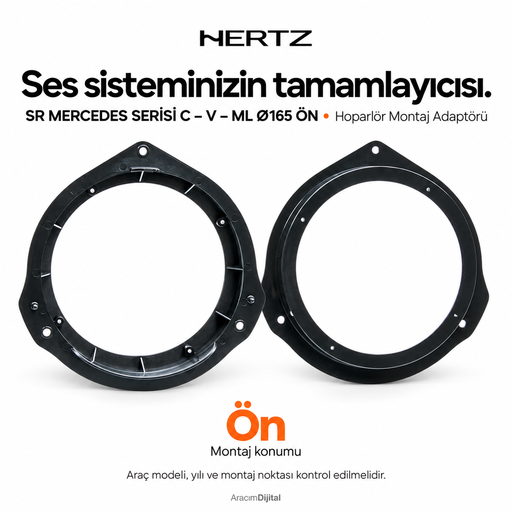 Hertz SR MERCEDES CLASSE C – V – ML Ø165 FRONT Hoparlör Montaj Adaptörü